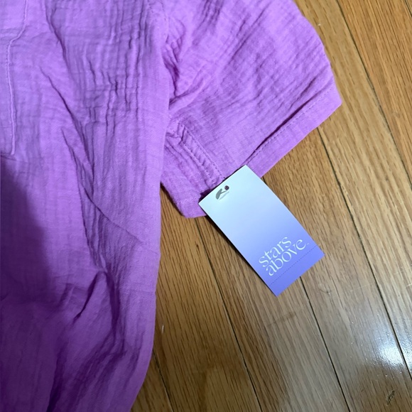 Stars Above NWT❗️BUNDLE SET❗️2 Piece Cotton Guaze button down shirt short set - Picture 4 of 8